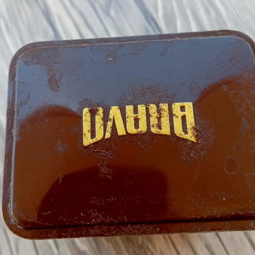 Bravo metal Greek coffee box used, collectible 2010