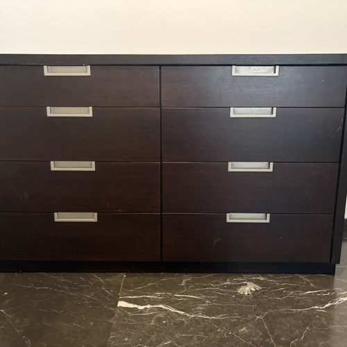 Chest of drawers with 8 drawers, dark brown, 117×46×72 cm