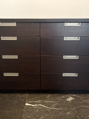 Chest of drawers with 8 drawers, dark brown, 117×46×72 cm