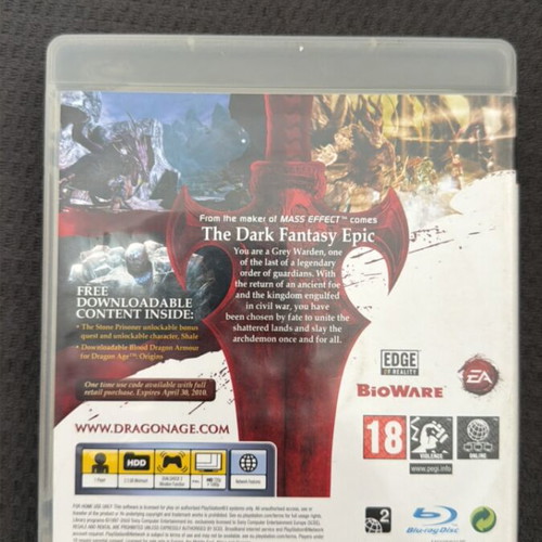 Dragon Age Origins PlayStation 3 game like new