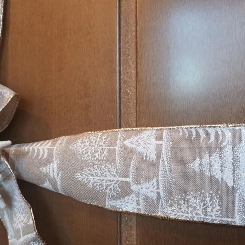 Christmas fabric ribbon set with large white snowflake