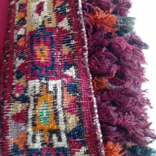 Rug used, old fireplace curtain with beautiful natural colors, approx 1.5m