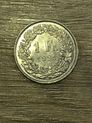 Switzerland 1 Franc 1991 coin like new