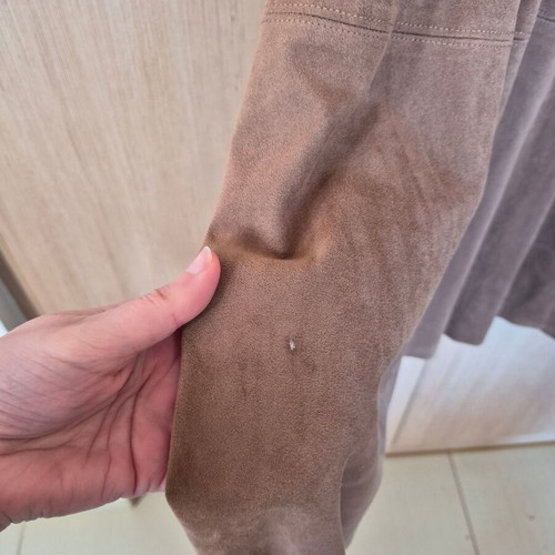 Skirt used light brown made of soft suede fabric XS