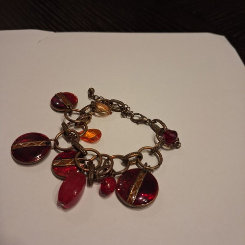 Bracelet with red stones used