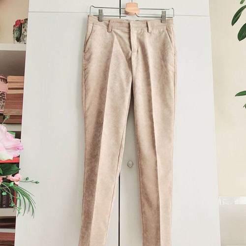 Stefanel velvet pants beige, new, 100% cotton, size S