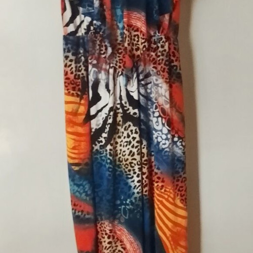 Long dress with animal print, Greek manufacture