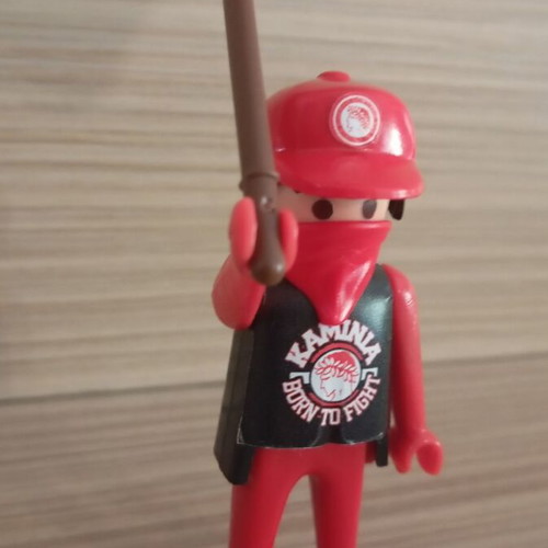 Playmobil Olympiacos Fan Figure like new with team flag