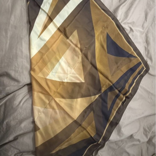 Scarf shawl unused, 100% silk, beige and brown