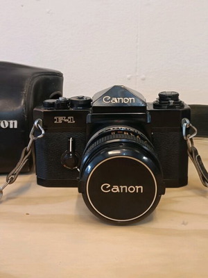 Canon F-1 with 50mm f/1.4 lens used with original leather case
