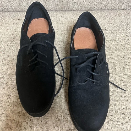 Black suede lace-up shoes size 41 like new