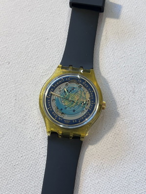 Swatch Time To Move SAK102 automatic watch used, vintage 1992 Earth Summit