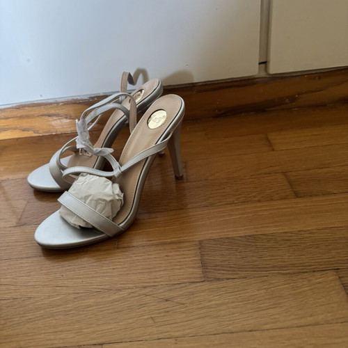 Tsoukalas Shoes Silver Heeled Sandals Size 39 New