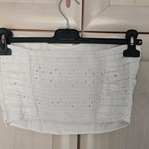 Zara white bustier with embroidery like new