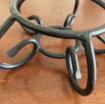 Handcrafted black wrought iron 5-leg plant stand