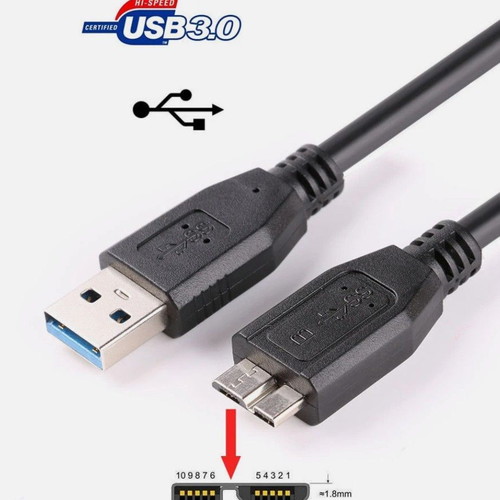 External hard drive enclosure with USB 3.0 Micro B cable