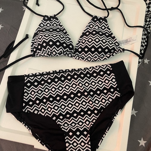 Funky Buddha swimsuit set used, white black, size M