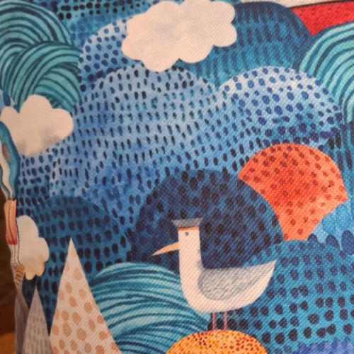 Handmade decorative pillow with sea theme, new