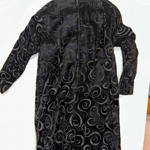 Vintage black devoré velvet dress 60s/70s, custom made, collectible