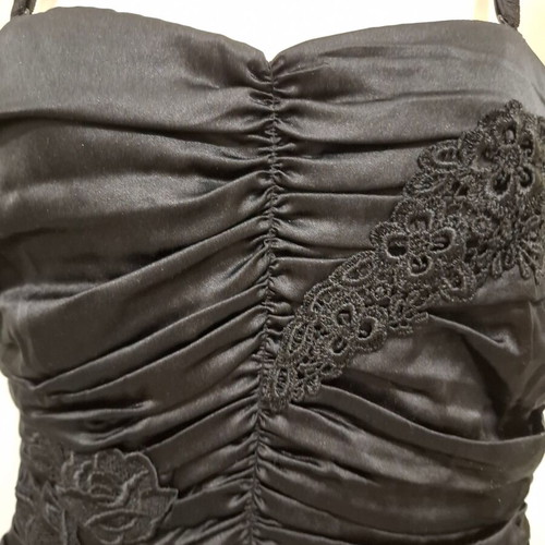 Vintage Dolce & Gabbana Black Silk Ruched Mini Dress IT42 like new