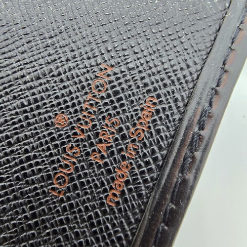 Louis Vuitton leather wallet used, black