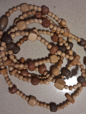 Wooden necklace with earth tone beads