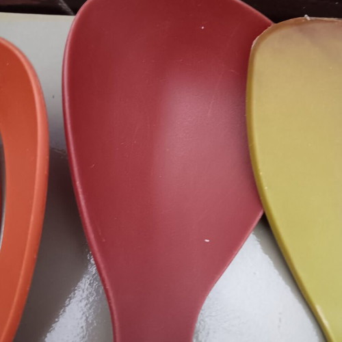 Kitchen spoon set used with imperfections