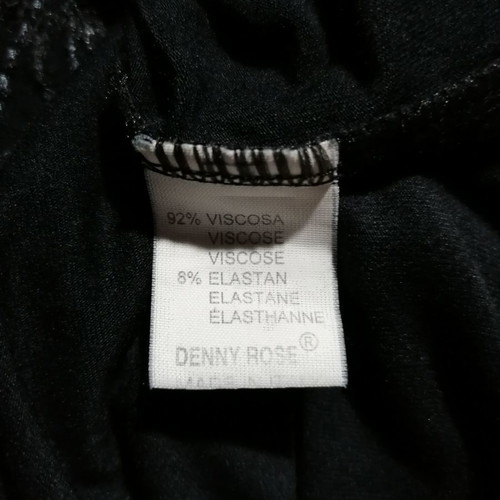 Denny Rose sleeveless blouse used, size M, black with fringes