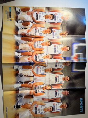 Set of 4 Double-Sided Collectible Sporty Posters with Eminem, John Cena, Fernando Alonso, Greek National Basketball
