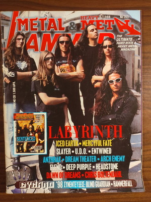 Metal Hammer No. 163 magazine August 1998 like new