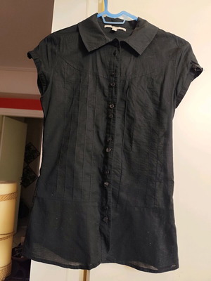 Bershka Black Shirt with Pintucks like new
