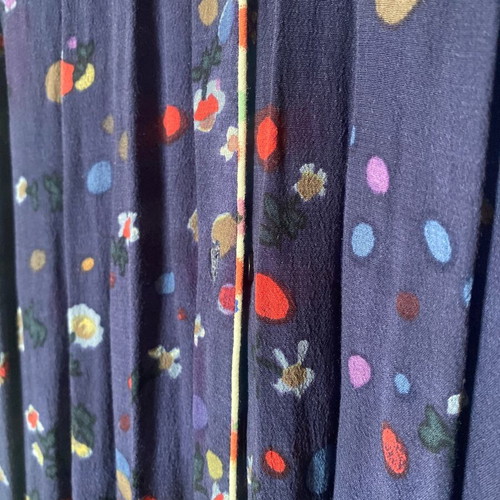 Blue dress with flowers and buttons in Chinese style, new, size M