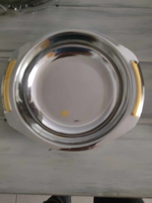 Serving set stainless steel and 24K gold 18/10, new