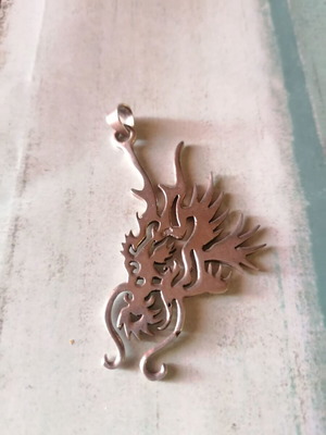 Silver 925 pendant with tribal dragon new