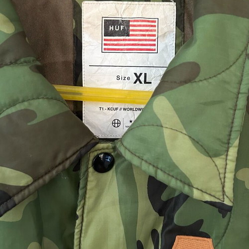 Huf men's quilted jacket Coaches camo like new, size XL
