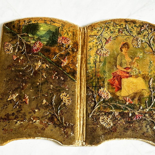 Victorian French card or photo holder used, early 20th century