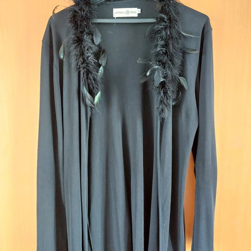 Antonella black cardigan with feathers used XL/XXL