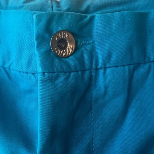 Zara women's fabric shorts used, blue, size M