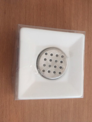 Porcelain soap dish square with grid, new