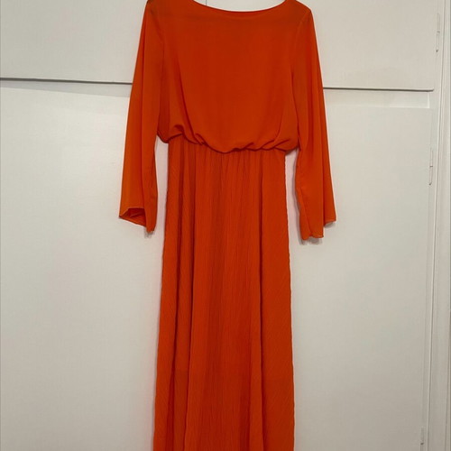 Lumina orange long dress like new, size L with elastic waist