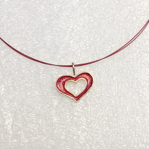 Silver 985 pendant necklace gold plated with permanent enamel, new