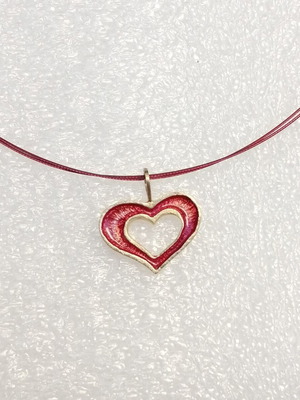 Silver 985 pendant necklace gold plated with permanent enamel, new