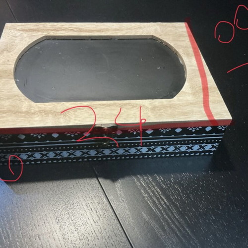 Wooden tea storage box used with 6 compartments