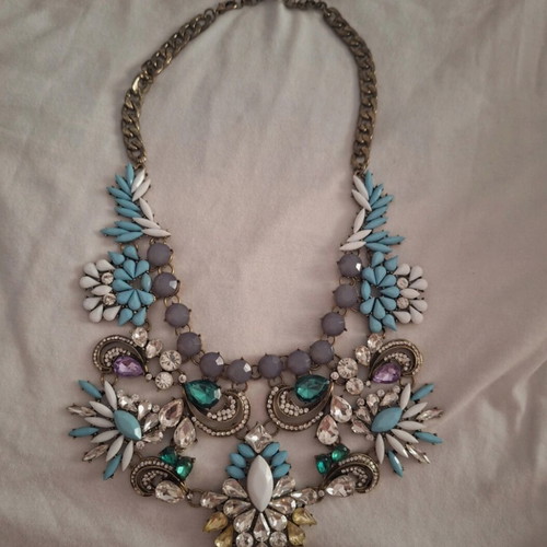 Chunky necklace like new, blue and turquoise