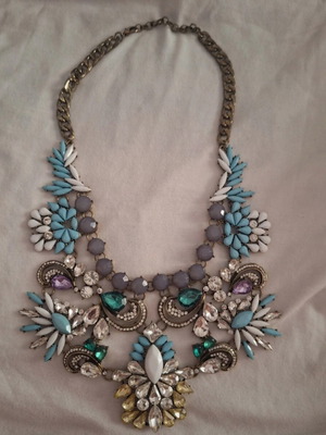Chunky necklace like new, blue and turquoise