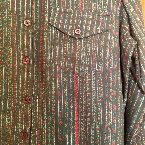Antik Batik Boho cotton shirt with gold thread size M new