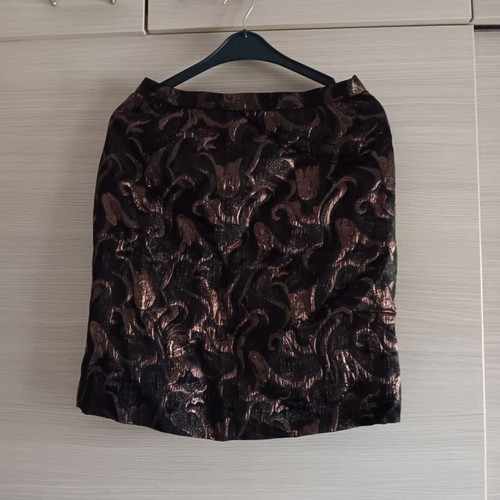 Women's suit set jacket and skirt used, brown