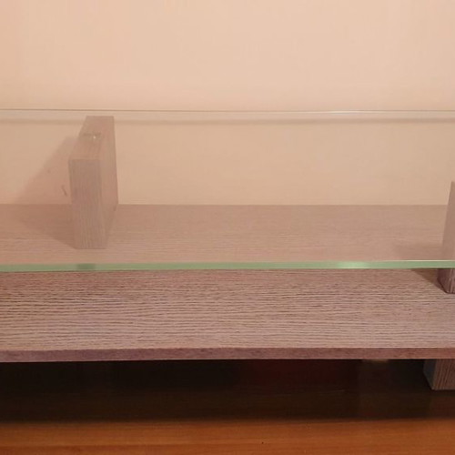 Balton coffee table used, glass and wood