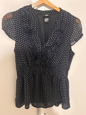 H&M chiffon blouse medium blue like new