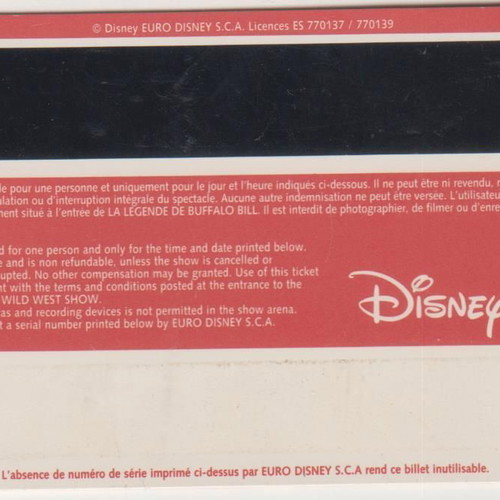 Disneyland Paris entrance cards used, pack of 9
